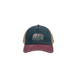 The Tie Hub Unisex Colourblocked Old Van Logo Trucker Cotton Baseball Cap-picture-18