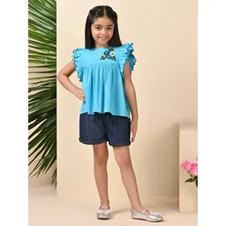 The Tribe Kids Girls Round Neck Short Sleeve Casual Top-picture-17
