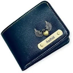 the unique gift studio Customised Leather Wallet for Men | Personalised Mens Purse with Name & Charm, Black-picture-44