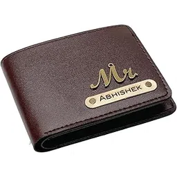 the unique gift studio Customised Men's Leather Wallet - Mr Leather Wallet for Mens - Name/Logo Printed - Brown-picture-16