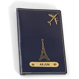 the unique gift studio Customised Passport Cover Holder with Personalized Name Charm Leather Passport Cover Holder for Men Women Blue - Customized Passport Holder for Gift-picture-13