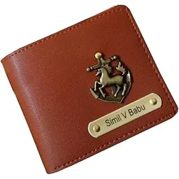 the unique gift studio Personalized Wallet for Men and Boys | PU Leather Customized Purse with Name & Charm | Unique Birthday & Anniversary Gift for Men - Tan 06-picture-29