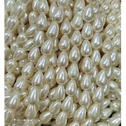 The Unique ® 10mm Drop Shape Off White Colour Moti Pearl Beads for Craft, Decoration, Jewellery Making, DIY Kit, Aari/Maggam Embroidery Toran Work Pack of 245pcs-picture-27