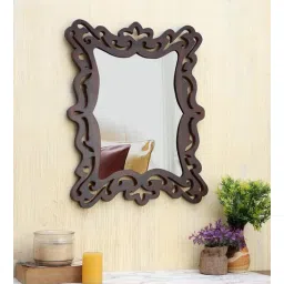 the urban store Distressed Walnut Brown MDF Decorative Mirror-picture-14