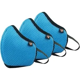 the vertical Unisex's Cotton 5-Layer Reusable Outdoor Face Mask (Pack of 3) (VR/ENSHROUDMASK08PC3_Teal_Free Size)-picture-15