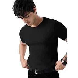 the wal Men's Corduroy T Shirt | Round Neck | Half Sleeve | Plain-Regular Fit-picture-30