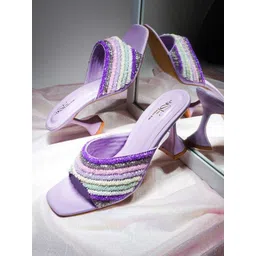 THE WHITE POLE Fashionable Trending Embellished Ethnic Block Heels For Womens And Girls-picture-13