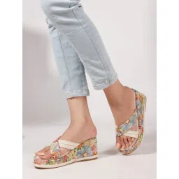 The White Pole Women Cream Wedges Heels-picture-43