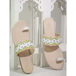 The White Pole Women's Beige Toe Ring Sandals-picture-41