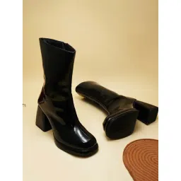 The White Pole Women's Black Casual Booties-picture-32