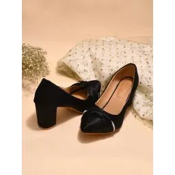 The White Pole Women's Black Casual Pumps-picture-27