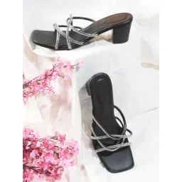 The White Pole Women's Black Casual Sandals-picture-28