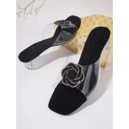 The White Pole Women's Black Casual Sandals-picture-28