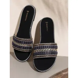 The White Pole Women's Black Casual Sandals-picture-26