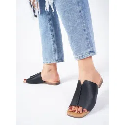 The White Pole Women's Black Casual Sandals-picture-36