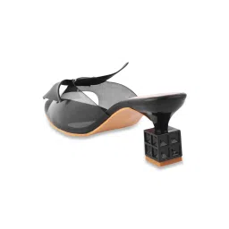 The White Pole Women's Black Casual Sandals image 5