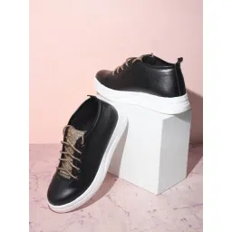 The White Pole Women's Black Casual Sneakers-picture-36