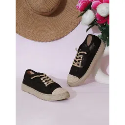 The White Pole Women's Black Casual Sneakers-picture-33