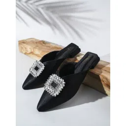 The White Pole Women's Black Mule Shoes-picture-31