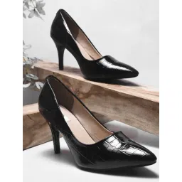 The White Pole Women's Black Stiletto Pumps-picture-33