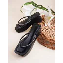 The White Pole Women's Black Thong Wedges-picture-34