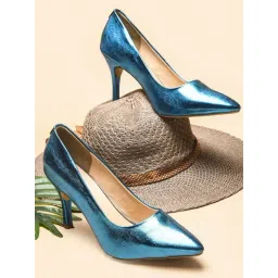 The White Pole Women's Blue Stiletto Pumps-picture-39