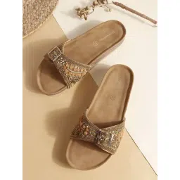 The White Pole Women's Copper Casual Sandals-picture-16