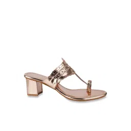 The White Pole Women's Copper Toe Ring Sandals image 3
