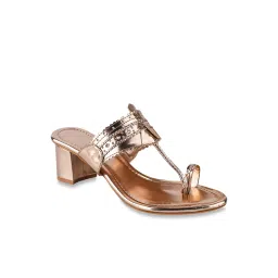 The White Pole Women's Copper Toe Ring Sandals image 2