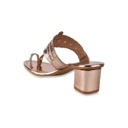 The White Pole Women's Copper Toe Ring Sandals image 5