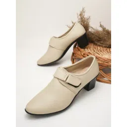 The White Pole Women's Cream Casual Pumps-picture-27