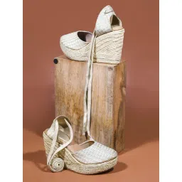 The White Pole Women's Cream Espadrille Wedges-picture-31