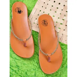The White Pole Women's Orange Casual Sandals-picture-31