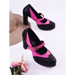 The White Pole Women's Pink Mary Jane Shoes-picture-44