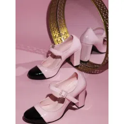 The White Pole Women's Pink Mary Jane Shoes-picture-26