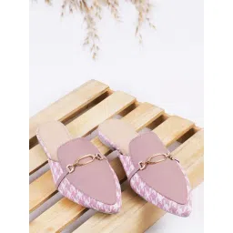 The White Pole Women's Pink Mule Shoes-picture-43