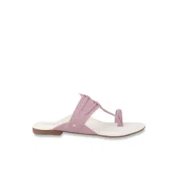 The White Pole Women's Pink Toe Ring Sandals-picture-23