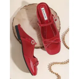 The White Pole Women's Red Mule Shoes-picture-40