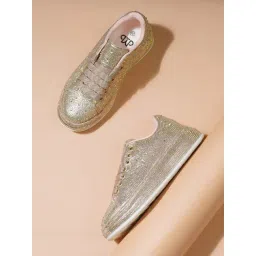 The White Pole Women's Rose Gold Casual Sneakers-picture-47