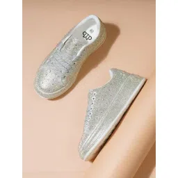 The White Pole Women's Silver Casual Sneakers-picture-33