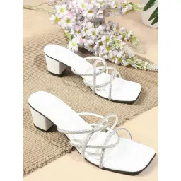 The White Pole Women's White Casual Sandals-picture-19