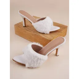 The White Pole Women's White Casual Stilettos-picture-33