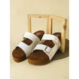 The White Pole Women's White Casual Wedges-picture-10