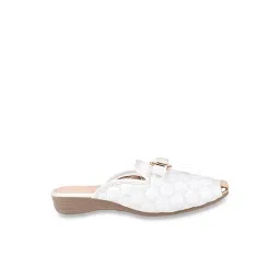 The White Pole Women's White Mule Shoes-picture-28