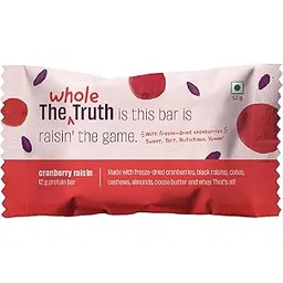The Whole Truth - Protein Bars - Cranberry Raisin | Pack of 6 x 52g each | No Added Sugar | No Added Preservatives | No Gluten or Soy | No Artificial Sweeteners | All Natural-picture-30