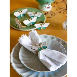 The Wishing Chair White & Blue Textured Batty The Butterfly Napkin Ring-picture-25