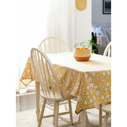 The Yard House Yellow Floral Anti-Skid Cotton 6-Seater Table Cover-picture-32