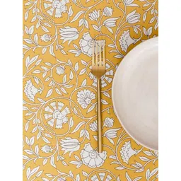 The Yard House Yellow Floral Anti-Skid Cotton Round 4-Seater Table Cover-picture-33