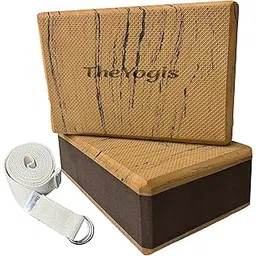 The Yogis Blocks Set of 2 and Belt for Stretching, Balancing Yoga Bricks, Yoga Block Premium balance, support & performance, Yoga Props,Yoga Accessories for Women & Men Yoga Equipment with Strap-picture-28