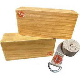 the yogis Wooden Yoga Blocks [ Set of - 2 Piece ] { Free - Yoga Belt } Size - 9×5×3 Inch Yoga Blocks-picture-48